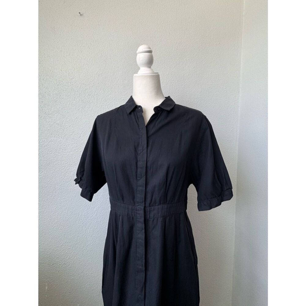 Narciso Rodriguez Black Shirt Midi Dress Pockets Minimalist Luxury SZ 46 or XL - Picture 4 of 11